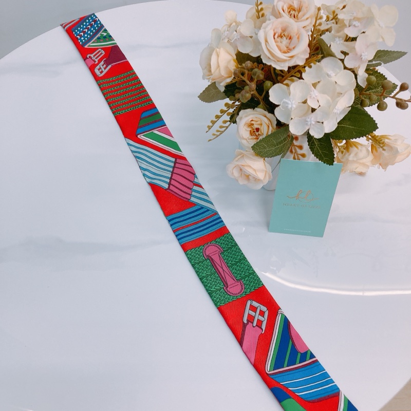 MS0536 HERMES 愛馬仕皮帶圖案小絲巾TWILLY SANGLES EN ZIGZAG-7