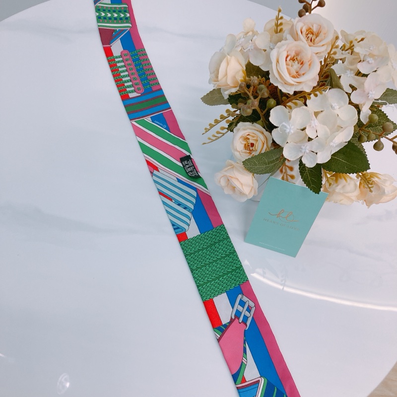 MS0536 HERMES 愛馬仕皮帶圖案小絲巾TWILLY SANGLES EN ZIGZAG-9