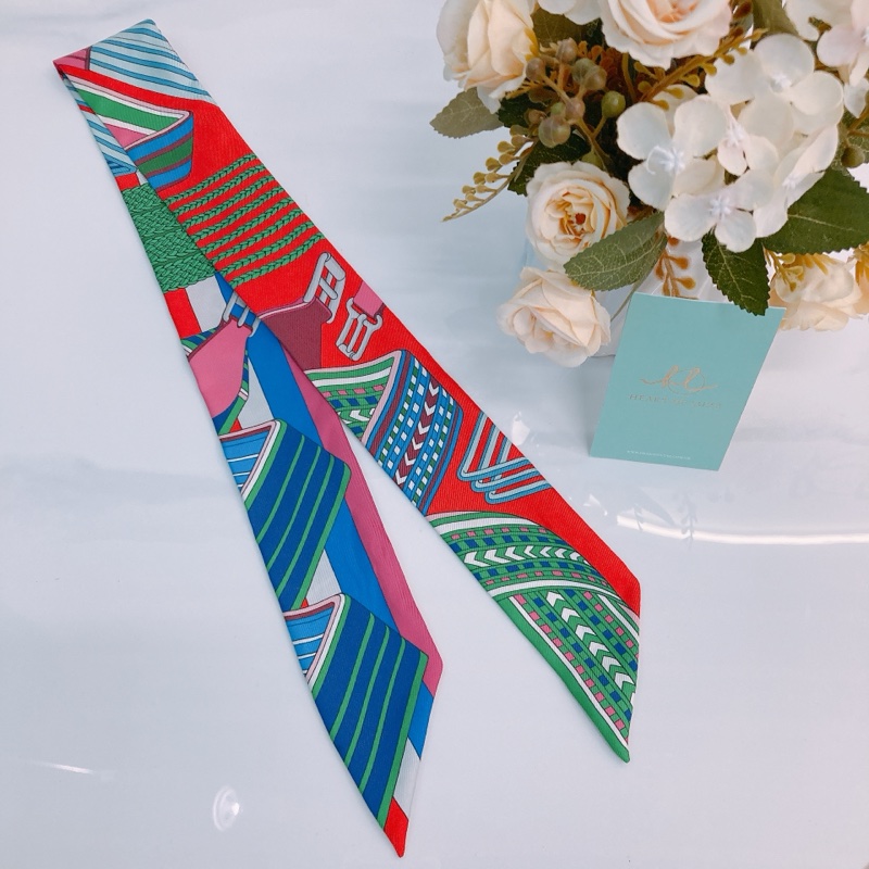 MS0536 HERMES 愛馬仕皮帶圖案小絲巾TWILLY SANGLES EN ZIGZAG-15