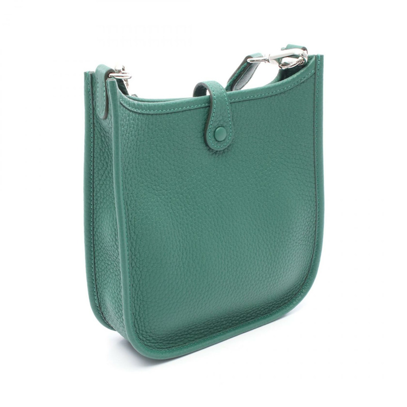 愛馬仕 Evelyne TPM 單肩背包，Clemence 皮革，綠色，二手，女士，帶五金配件。-1