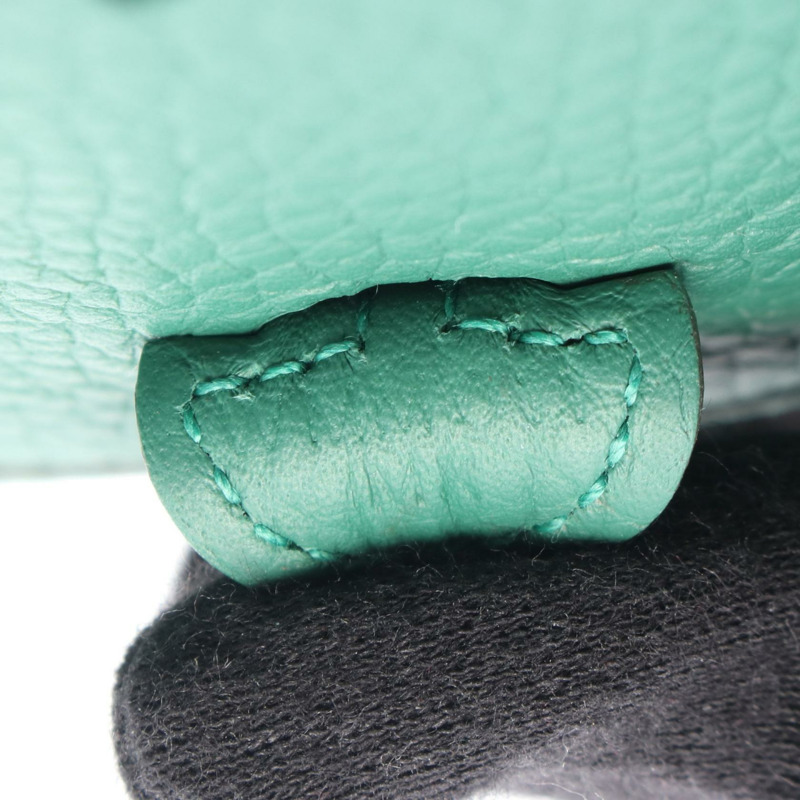 愛馬仕 Evelyne TPM 單肩背包，Clemence 皮革，綠色，二手，女士，帶五金配件。-4