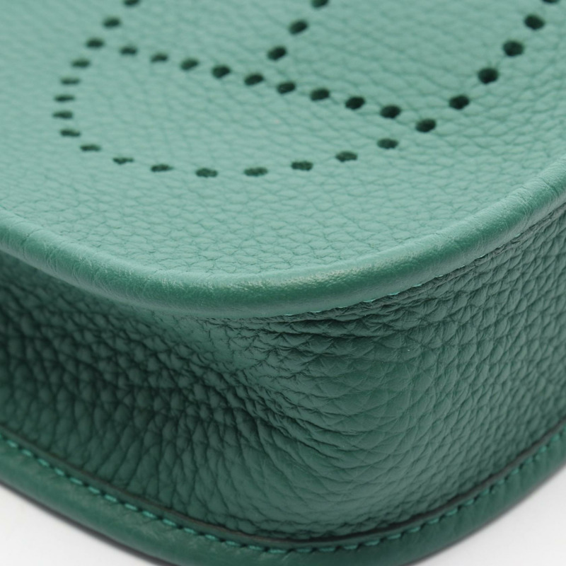 愛馬仕 Evelyne TPM 單肩背包，Clemence 皮革，綠色，二手，女士，帶五金配件。-5