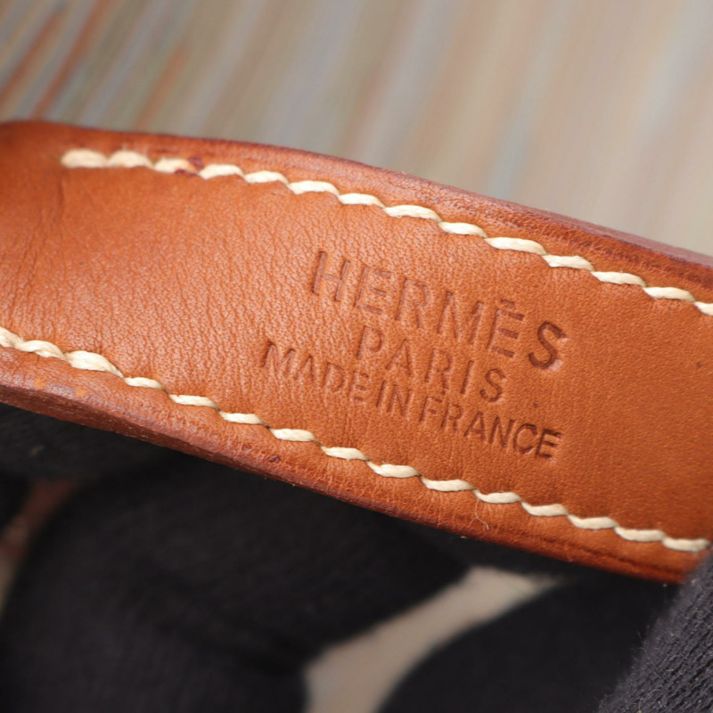 愛馬仕 Trim 35 肩包 Vibrato Box 小牛皮 Noisette 二手 GHW E-3