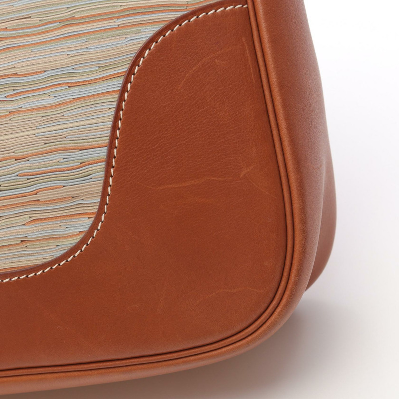 愛馬仕 Trim 35 肩包 Vibrato Box 小牛皮 Noisette 二手 GHW E-7