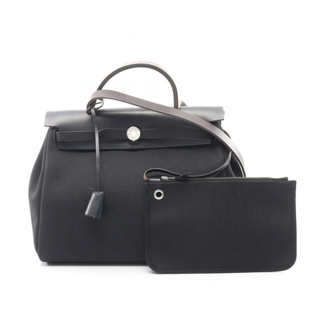 愛馬仕 Herbag Zip PM Retourne 手提包 Y Toile 軍綠色獵裝，靛藍色 SHW