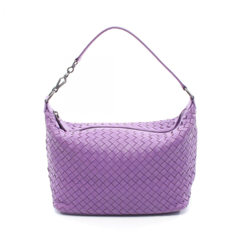 BOTTEGA VENETA Intrecciato 手提包 皮革 紫色 二手 女式-0