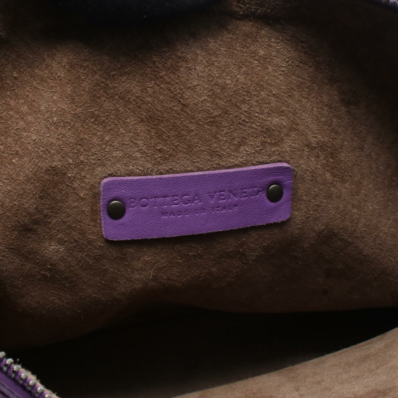 BOTTEGA VENETA Intrecciato 手提包 皮革 紫色 二手 女式-3
