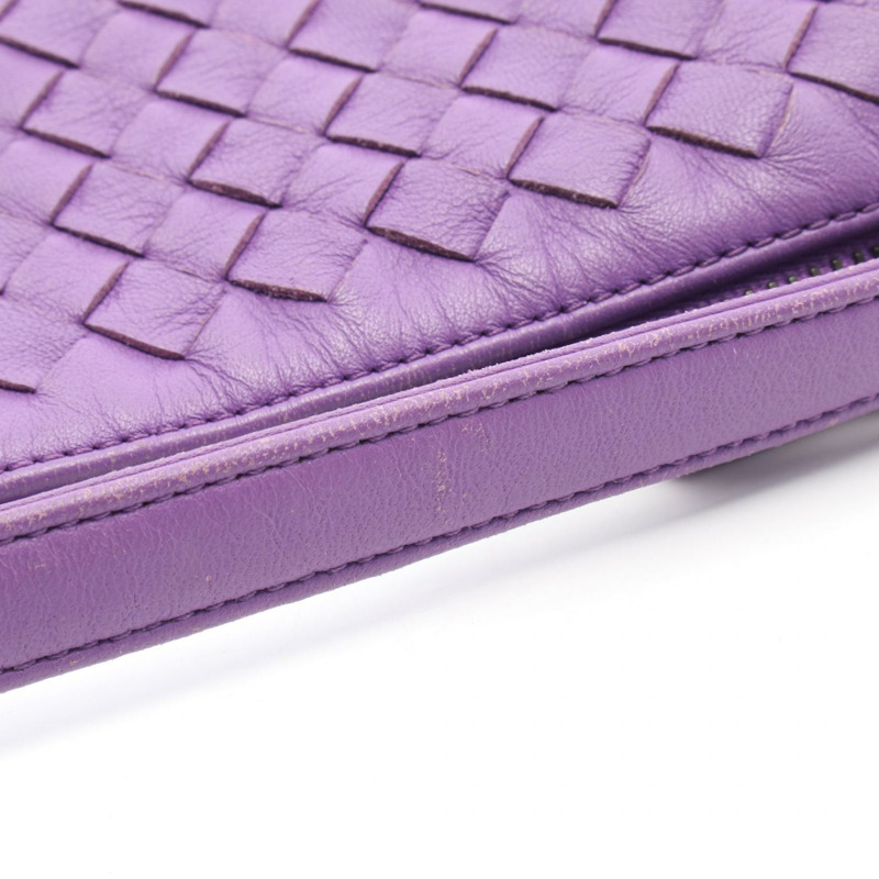 BOTTEGA VENETA Intrecciato 手提包 皮革 紫色 二手 女式-9