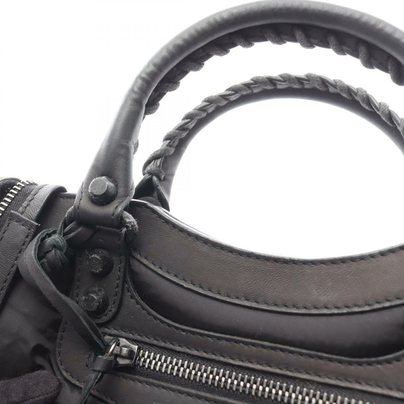 巴黎世家 (BALENCIAGA) 經典迷你都會兩用肩包 300295 尼龍皮革 二手-14