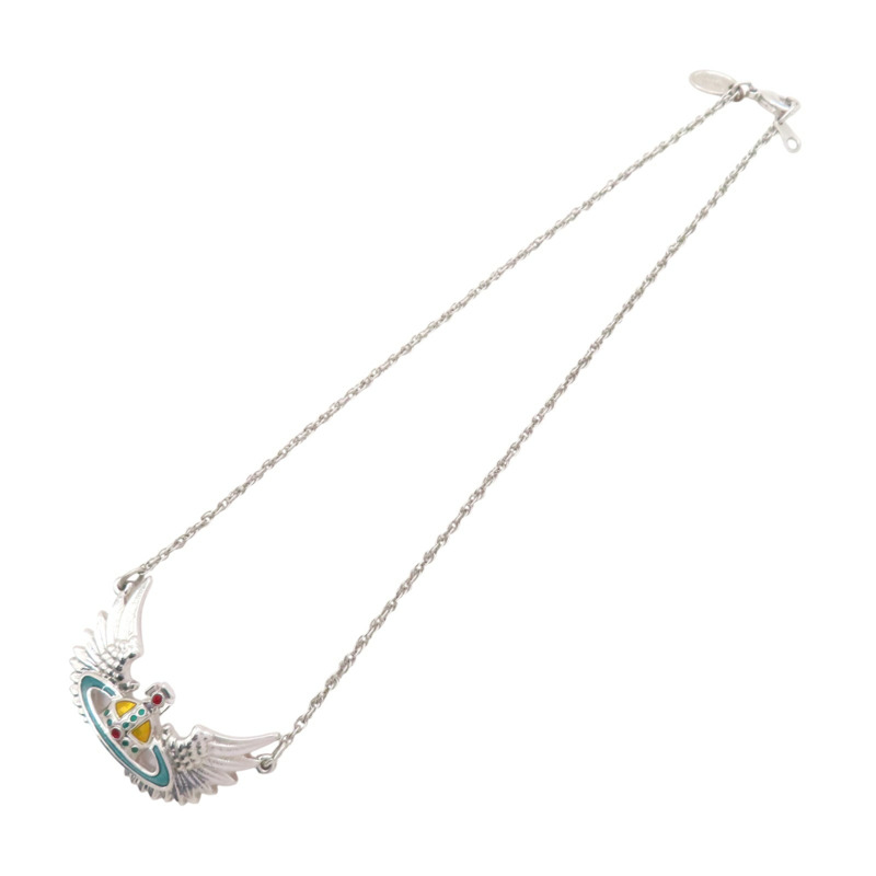 銀色鍍金 水鑽 翅膀土星墜飾 Necklace 項鍊【vivienne westwood 薇薇安·魏斯伍德】-2