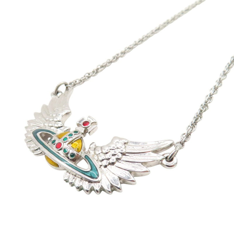 銀色鍍金 水鑽 翅膀土星墜飾 Necklace 項鍊【vivienne westwood 薇薇安·魏斯伍德】-4