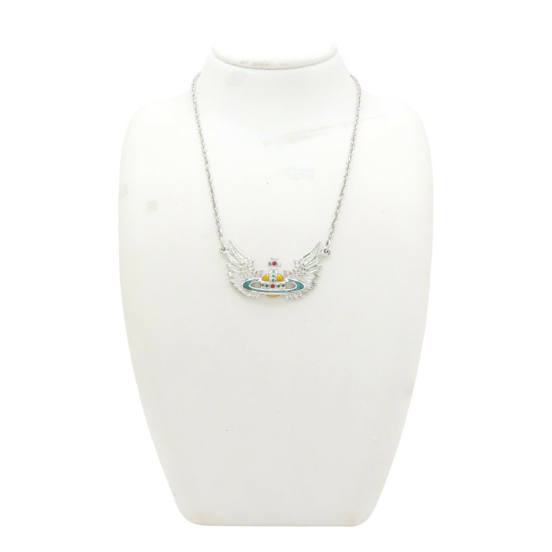 銀色鍍金 水鑽 翅膀土星墜飾 Necklace 項鍊【vivienne westwood 薇薇安·魏斯伍德】-12