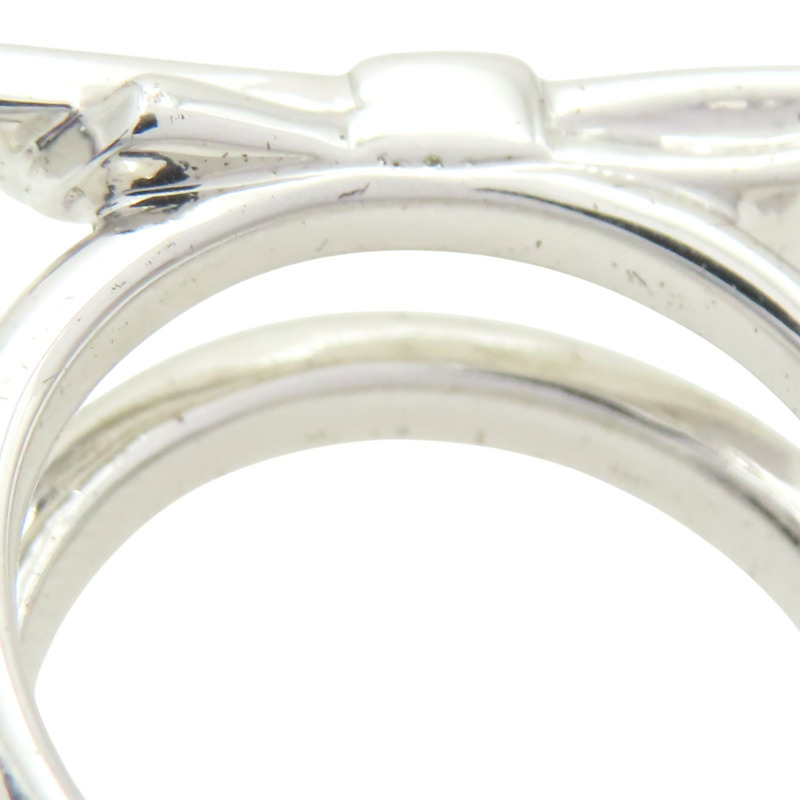 銀色鍍金 米白色琺瑯 蝴蝶結 戒指【Dior 迪奧】-9