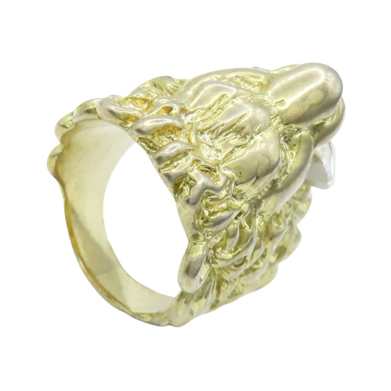 金色鍍金 水晶 獅子 戒指【GUCCI 古馳】 402763-1