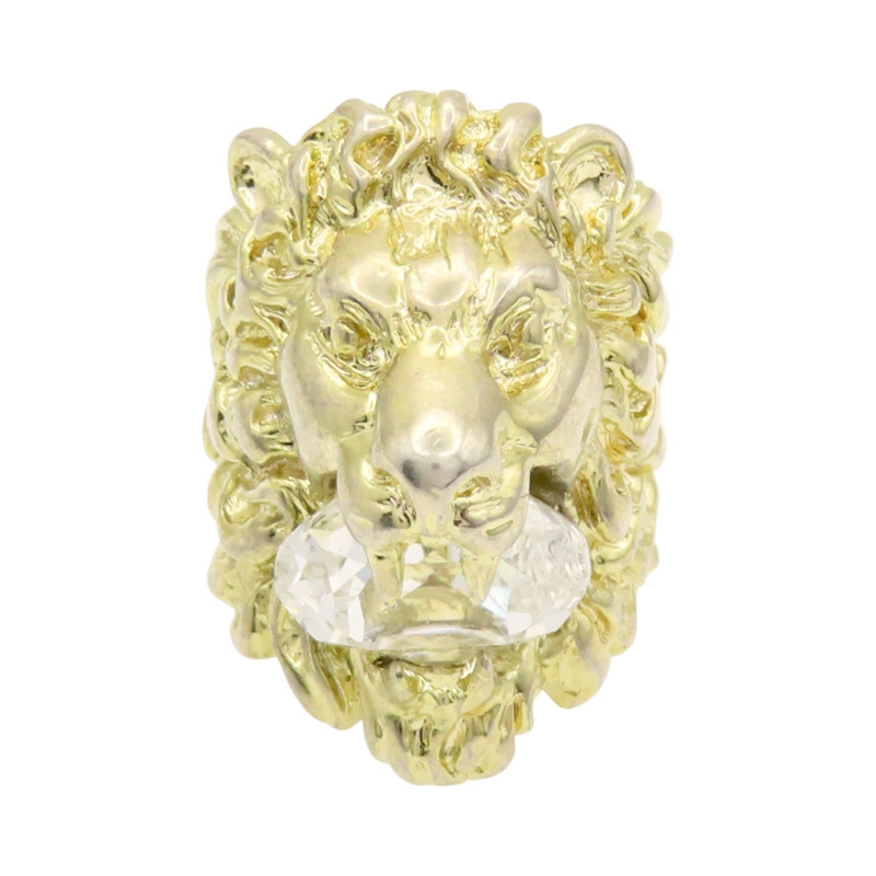 金色鍍金 水晶 獅子 戒指【GUCCI 古馳】 402763-2