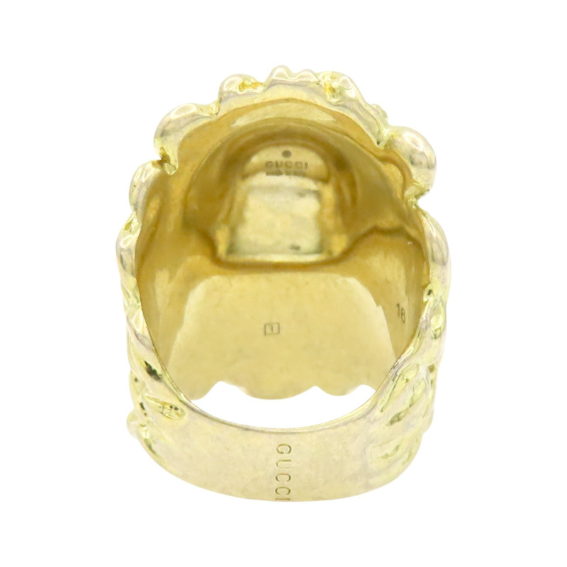 金色鍍金 水晶 獅子 戒指【GUCCI 古馳】 402763-3