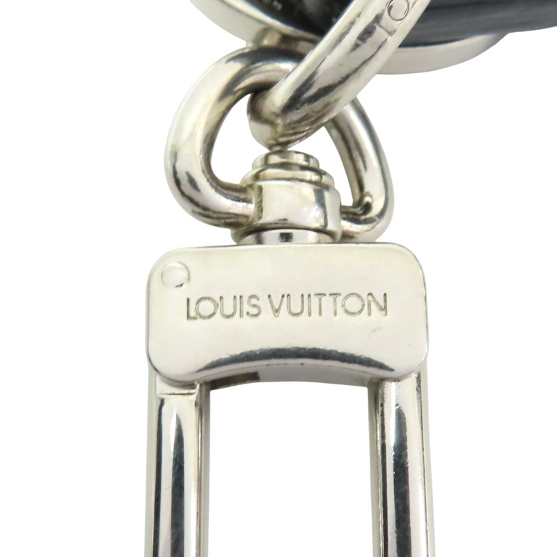 銀色鍍金 黑色牛皮 Porte-Cle LV Creme 鑰匙圈【LOUIS VUITTON LV 路易威登】 M66137-2