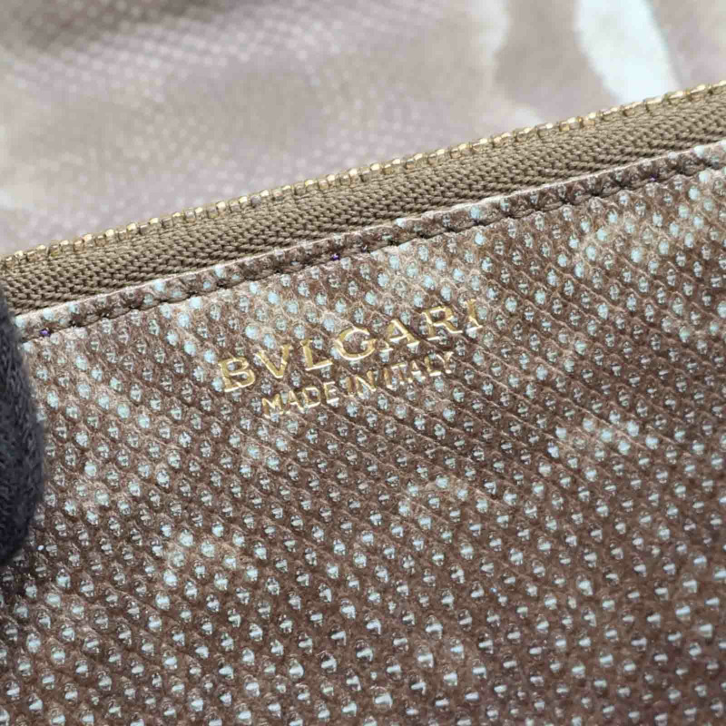 綠色 PVC塗層帆布 扣式 長夾【BVLGARI 寶格麗】-9