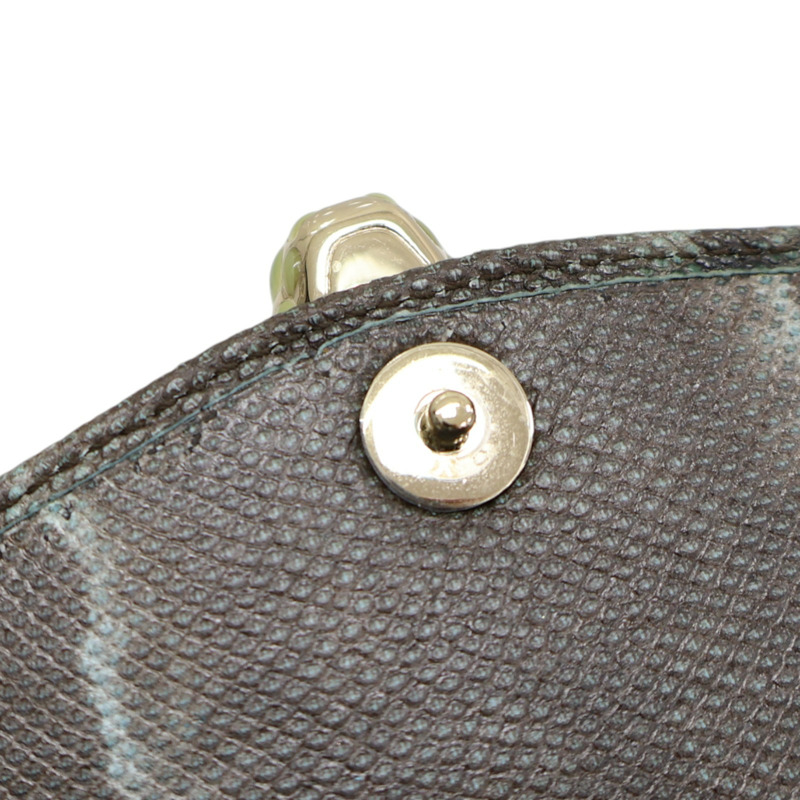 綠色 PVC塗層帆布 扣式 長夾【BVLGARI 寶格麗】-17