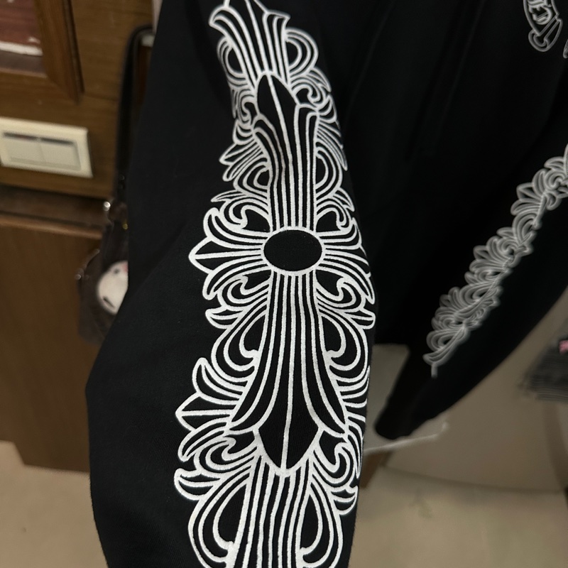 克羅心 chrome hearts 花臂 馬蹄 帽t 長袖-3