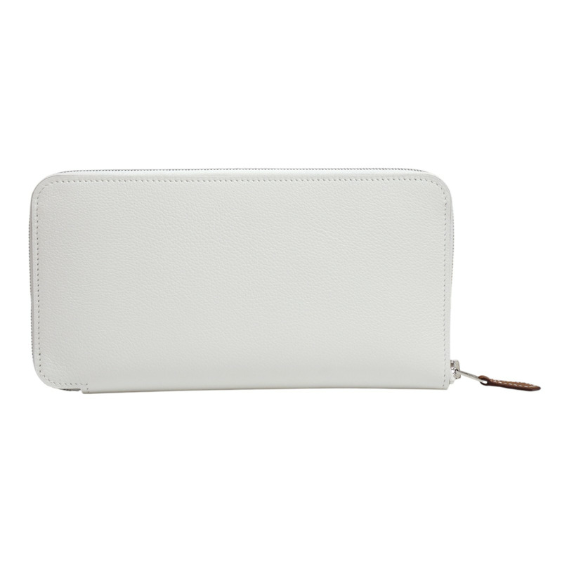 新白色 Evercolor牛皮 Silk'In Classique 拉鍊 長夾 K刻【HERMES 愛馬仕】-0