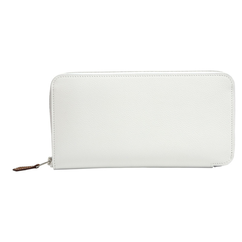 新白色 Evercolor牛皮 Silk'In Classique 拉鍊 長夾 K刻【HERMES 愛馬仕】-1