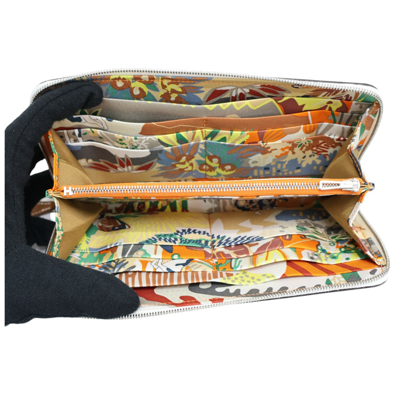 新白色 Evercolor牛皮 Silk'In Classique 拉鍊 長夾 K刻【HERMES 愛馬仕】-4