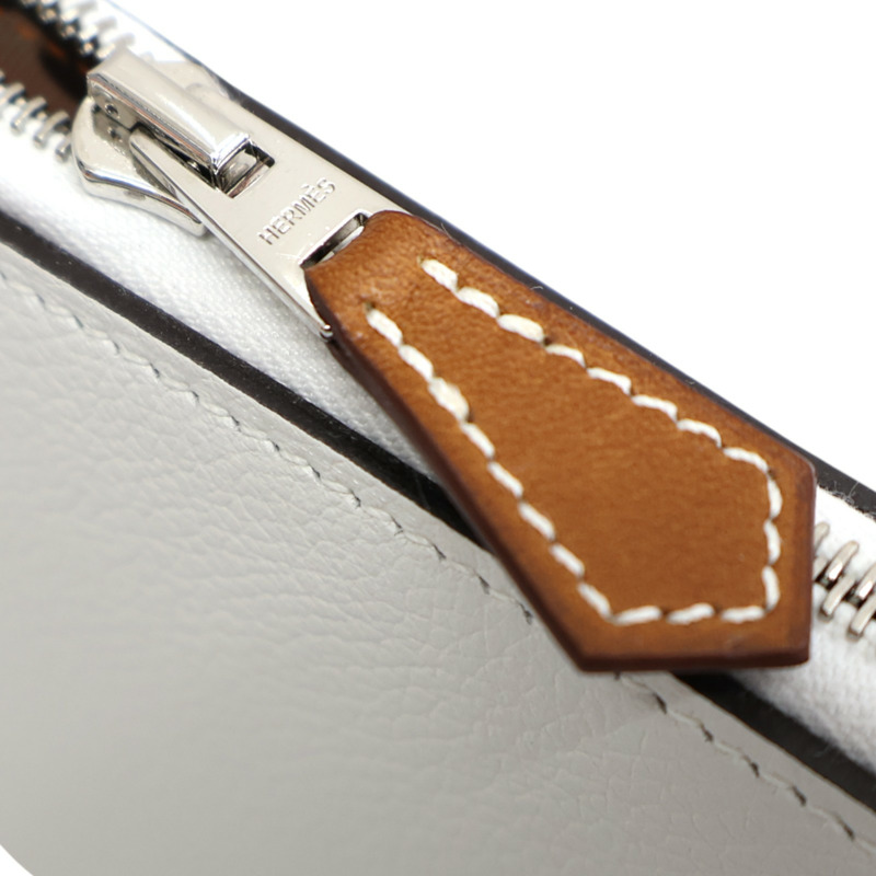新白色 Evercolor牛皮 Silk'In Classique 拉鍊 長夾 K刻【HERMES 愛馬仕】-14