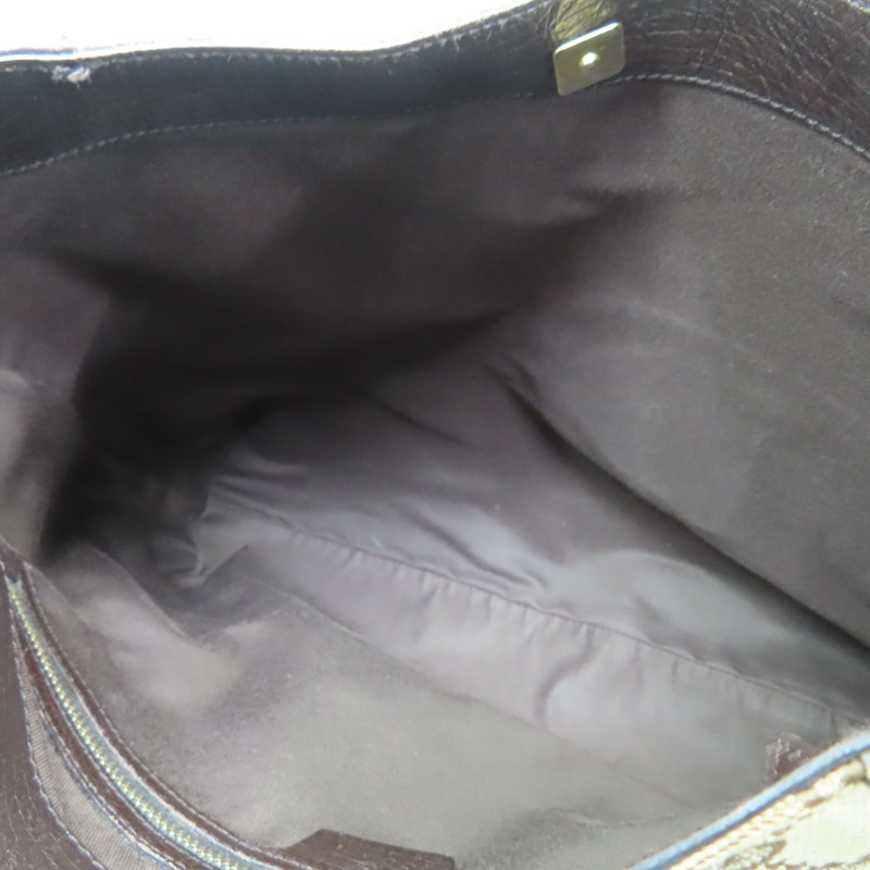 烏木色 GG Supreme帆布 棕色牛皮 Horsebit 單肩包 肩背包【GUCCI 古馳】 137386-6