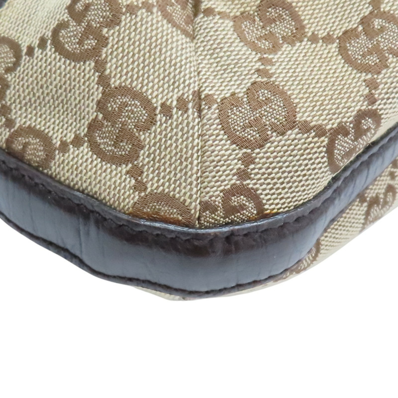 烏木色 GG Supreme帆布 棕色牛皮 Horsebit 單肩包 肩背包【GUCCI 古馳】 137386-10
