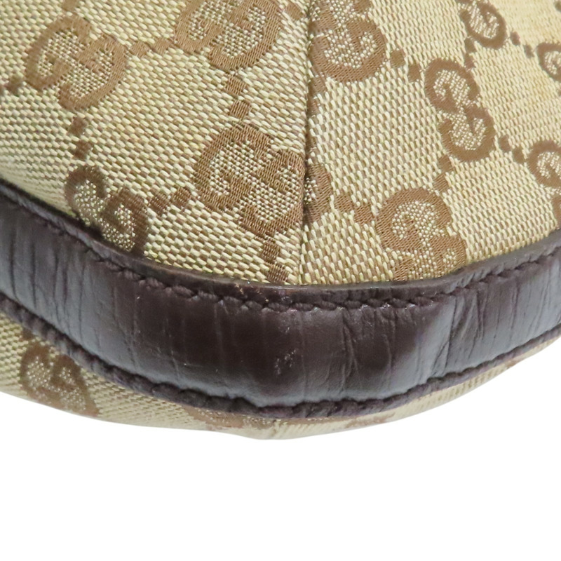 烏木色 GG Supreme帆布 棕色牛皮 Horsebit 單肩包 肩背包【GUCCI 古馳】 137386-13