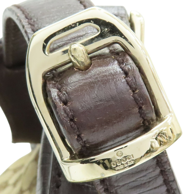 烏木色 GG Supreme帆布 棕色牛皮 Horsebit 單肩包 肩背包【GUCCI 古馳】 137386-16