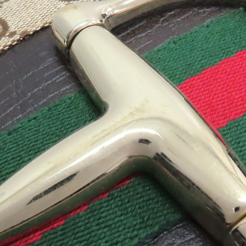 烏木色 GG Supreme帆布 棕色牛皮 Horsebit 單肩包 肩背包【GUCCI 古馳】 137386-18