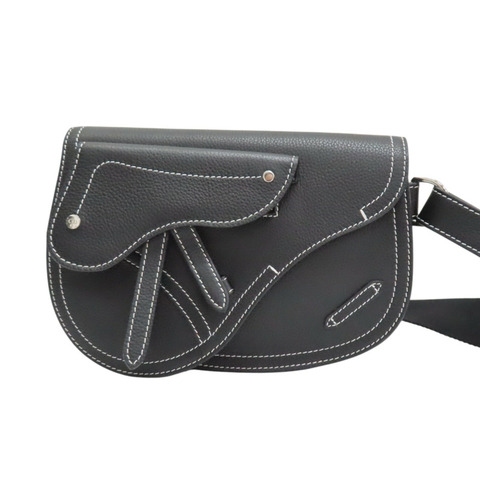 黑色牛皮 Saddle 馬鞍包 肩背包【Dior 迪奧】 1ADPO095YKK