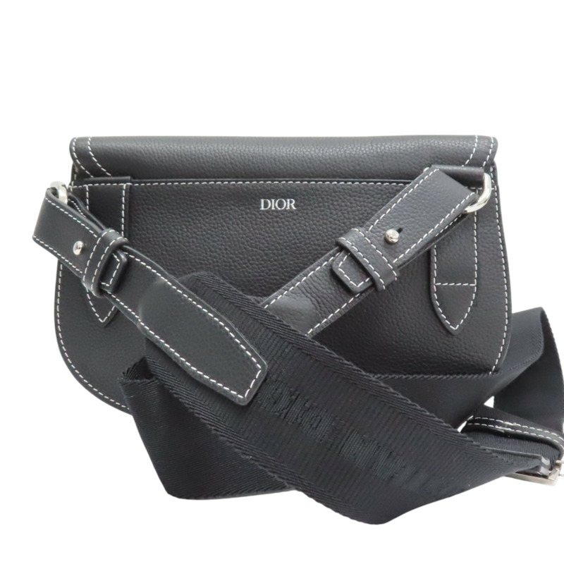 黑色牛皮 Saddle 馬鞍包 肩背包【Dior 迪奧】 1ADPO095YKK-1