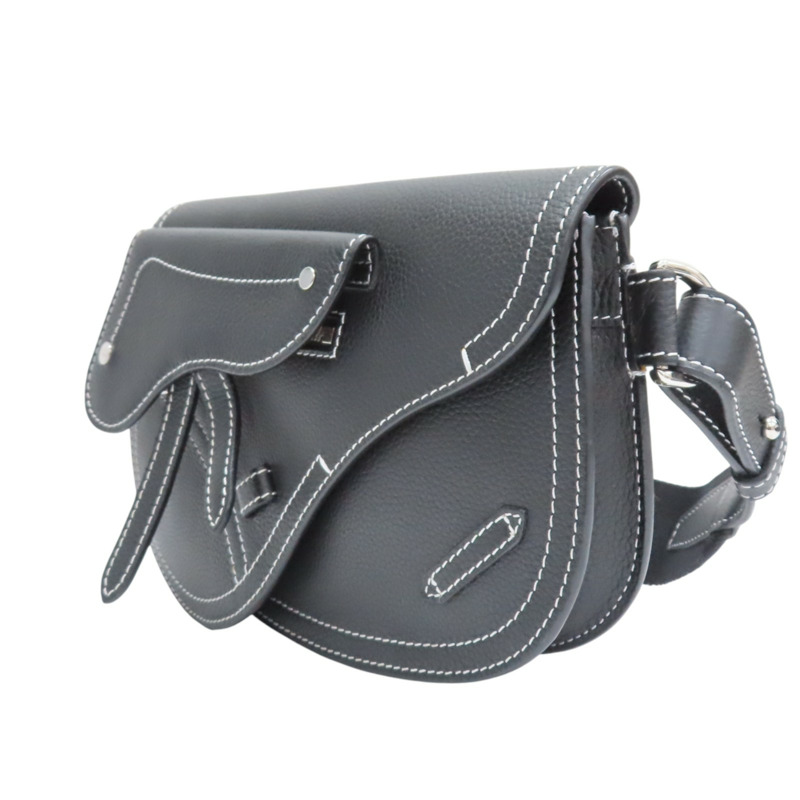 黑色牛皮 Saddle 馬鞍包 肩背包【Dior 迪奧】 1ADPO095YKK-2