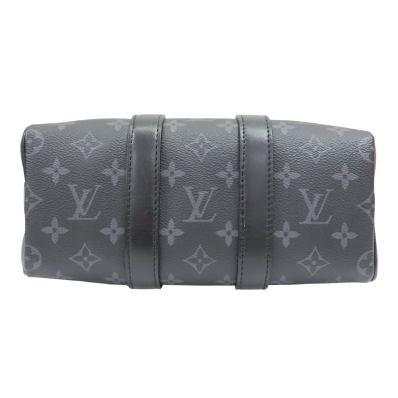 黑色 原花帆布 Keepall Bandouliere 肩背包【LOUIS VUITTON LV 路易威登】 M46271-3