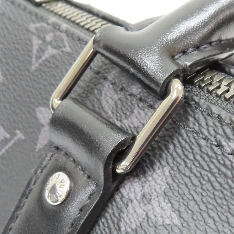 黑色 原花帆布 Keepall Bandouliere 肩背包【LOUIS VUITTON LV 路易威登】 M46271-13