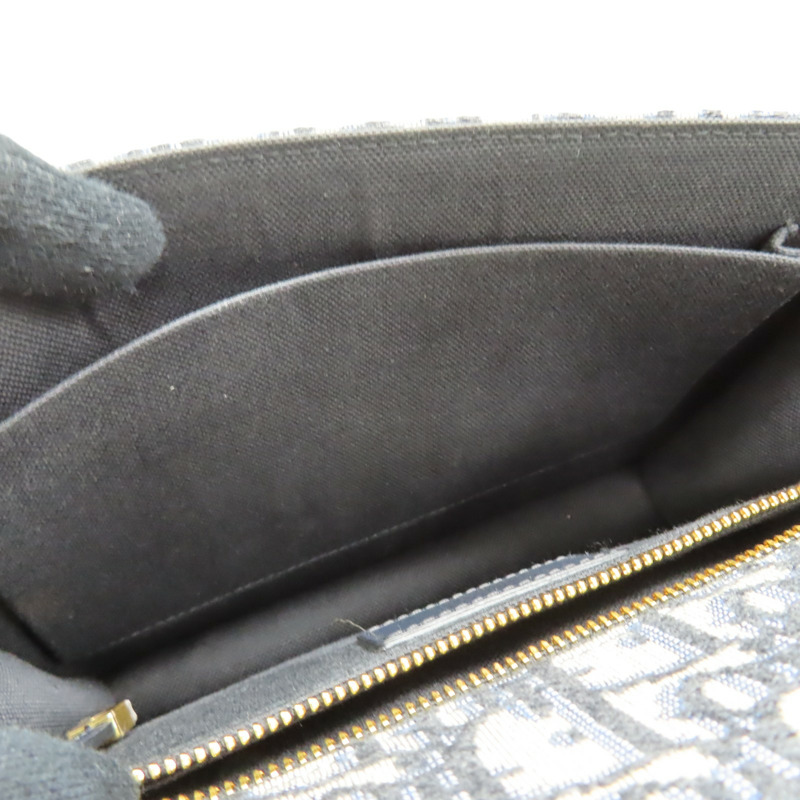 藍色 緹花帆布 牛皮 Montaigne 30 肩背包【Dior 迪奧】-5