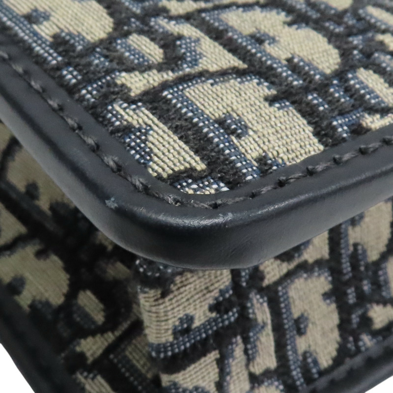 藍色 緹花帆布 牛皮 Montaigne 30 肩背包【Dior 迪奧】-11