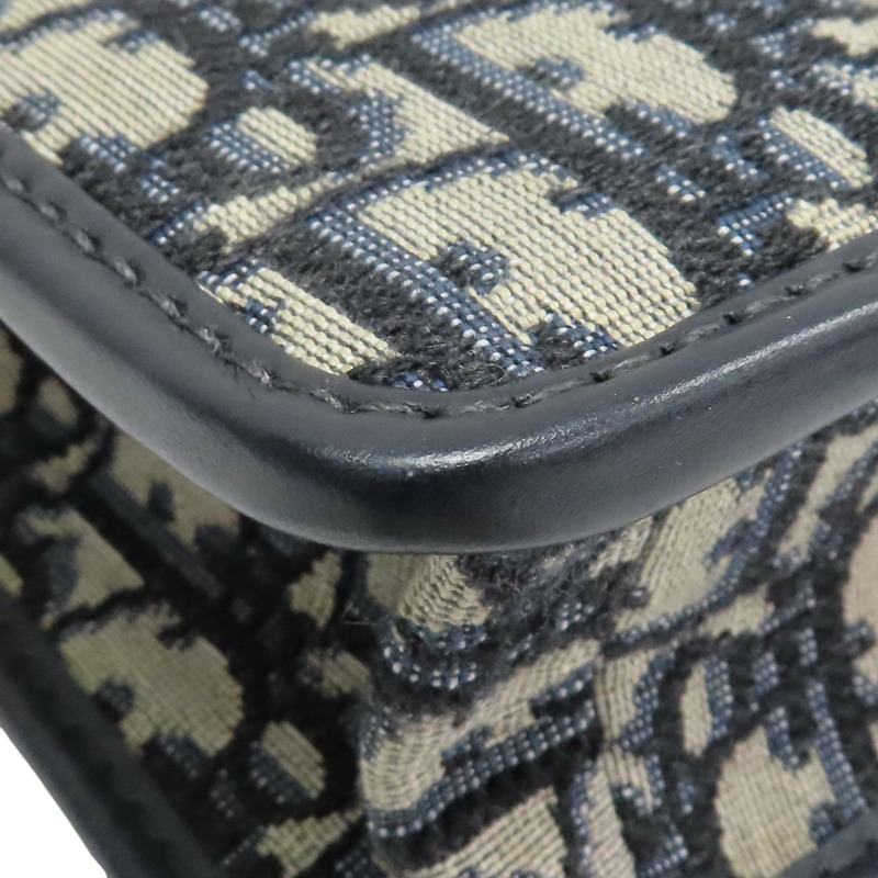 藍色 緹花帆布 牛皮 Montaigne 30 肩背包【Dior 迪奧】-13