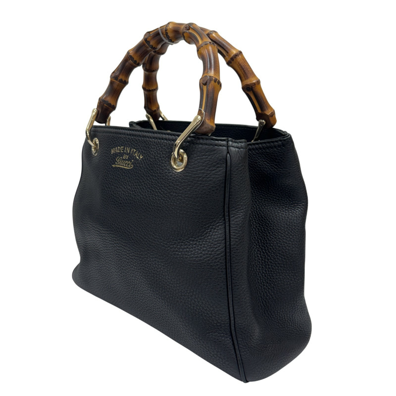 黑色 皮革 Bamboo shoulder bag 兩用包 金和 【GUCCI 古馳】 336032-1