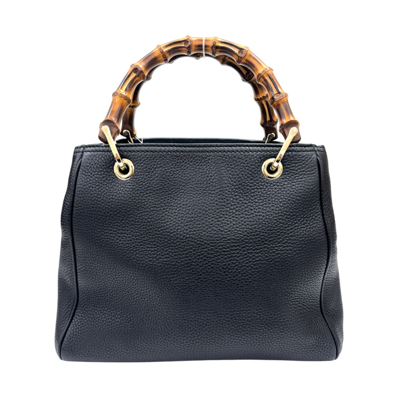 黑色 皮革 Bamboo shoulder bag 兩用包 金和 【GUCCI 古馳】 336032-2