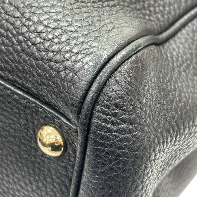 黑色 皮革 Bamboo shoulder bag 兩用包 金和 【GUCCI 古馳】 336032-12