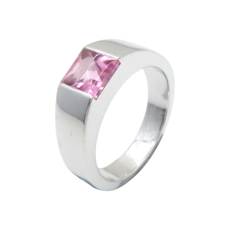 18K白金 粉紅碧璽 Tank Tourmaline ring 戒指【Cartier 卡地亞】-0