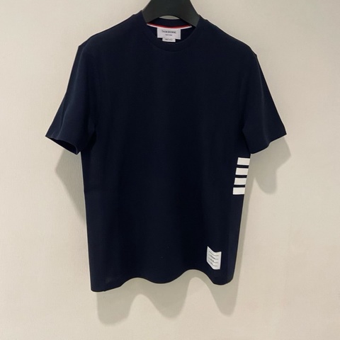 Thom Browne 男款 海軍藍 四道槓 短袖 Tee#2 3 4
