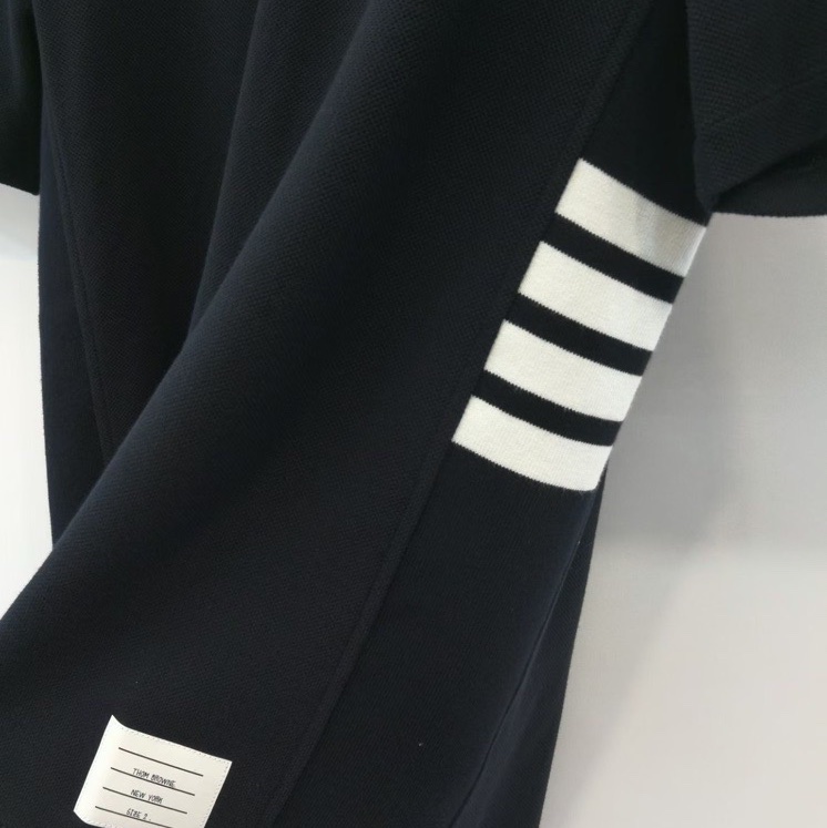Thom Browne 男款 海軍藍 四道槓 短袖 Tee#2 3 4-2