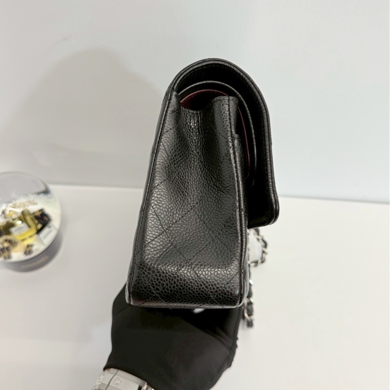 Chanel CF25 黑銀荔枝牛-2