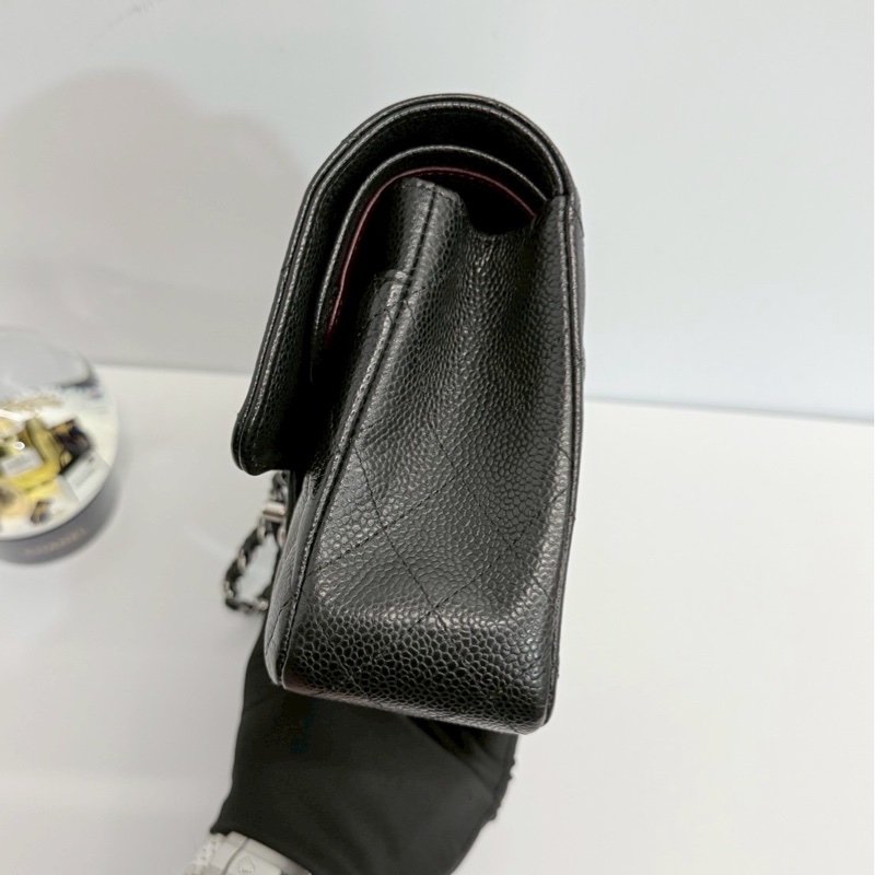Chanel CF25 黑銀荔枝牛-3