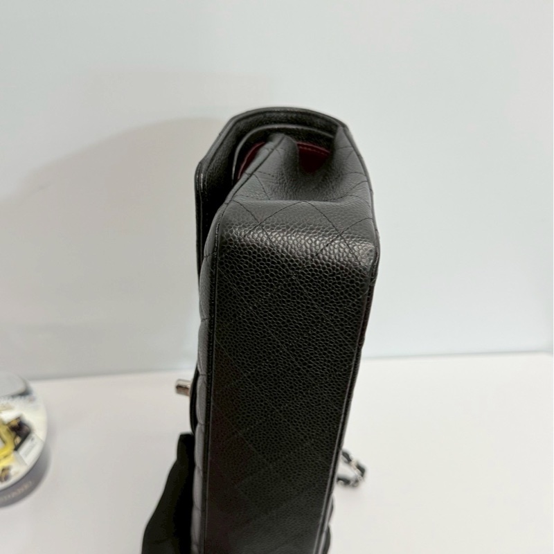 Chanel CF25 黑銀荔枝牛-6